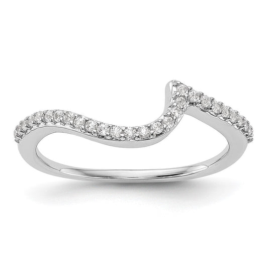 14K White Gold Real Diamond Wedding Band