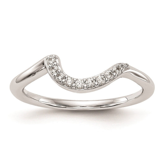 14K White Gold Real Diamond Wedding Band