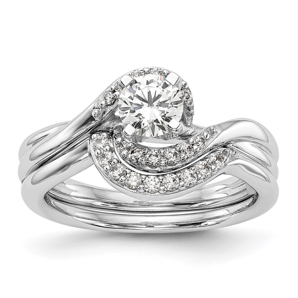14k White Gold 1/10 Ct. Lab Grown Diamond VS/SI+ G+ Semi Mount Peg Set Engagement Ring
