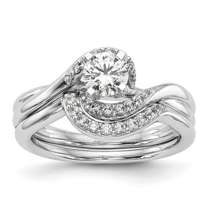 14k White Gold 1/10 Ct. Lab Grown Diamond VS/SI+ G+ Semi Mount Peg Set Engagement Ring