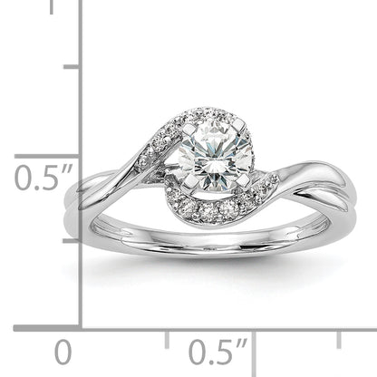 14k White Gold 1/10 Ct. Lab Grown Diamond VS/SI+ G+ Peg Set Engagement Ring