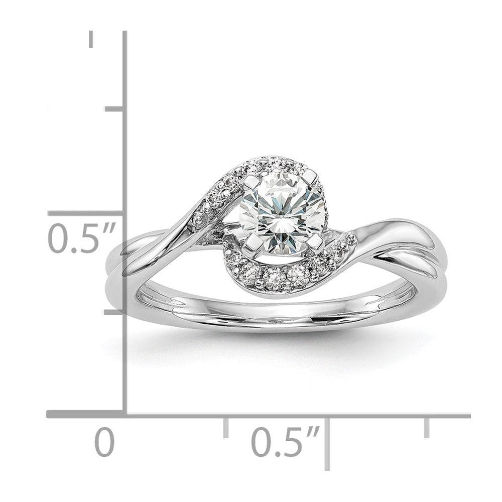 14k White Gold 1/10 Ct. Lab Grown Diamond VS/SI+ G+ Semi Mount Peg Set Engagement Ring