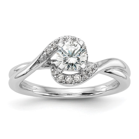 14k White Gold 1/10 Ct. Lab Grown Diamond VS/SI+ G+ Semi Mount Peg Set Engagement Ring