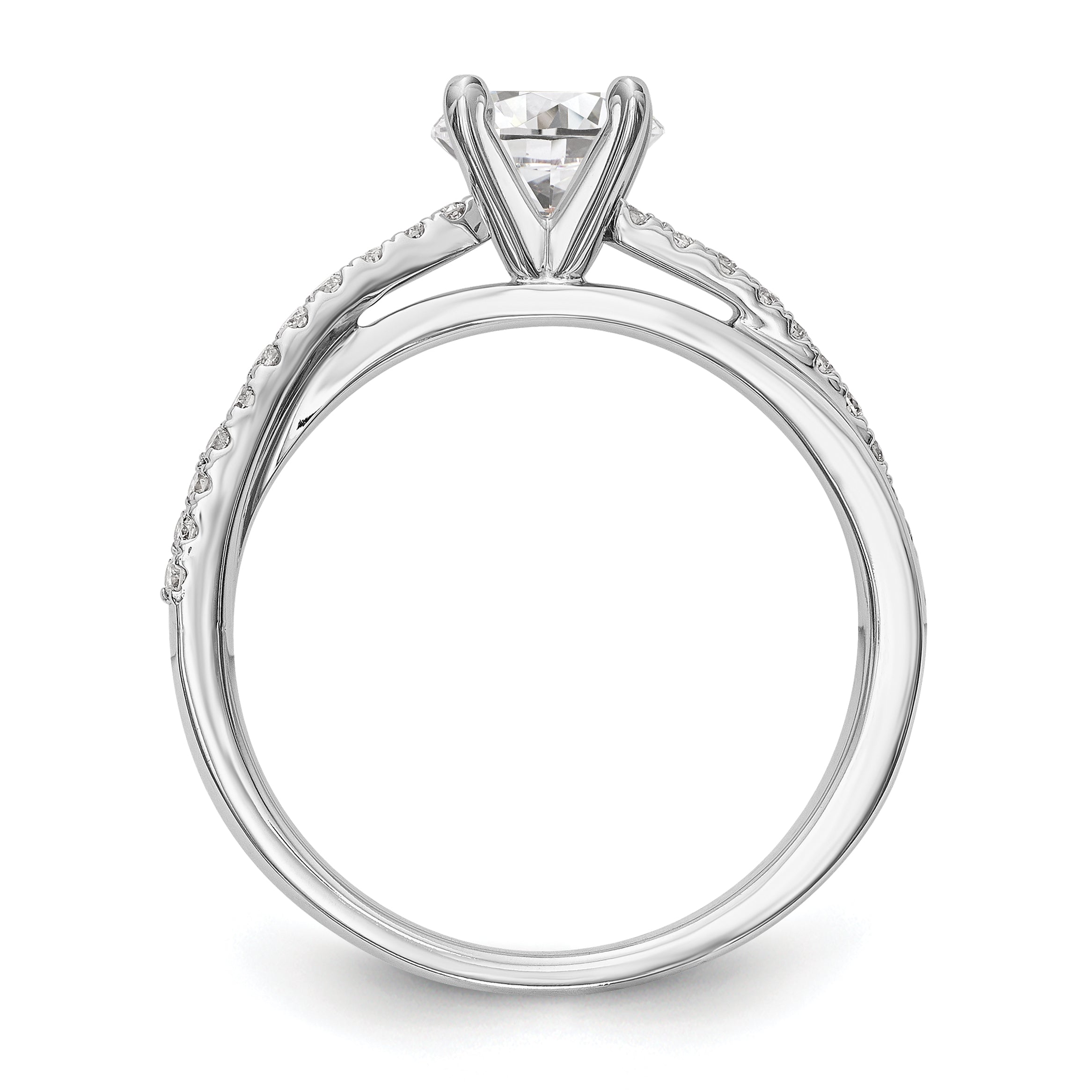 14k White Gold 1/8 Ct. Lab Grown Diamond VS/SI+ G+ Peg Set Engagement Ring