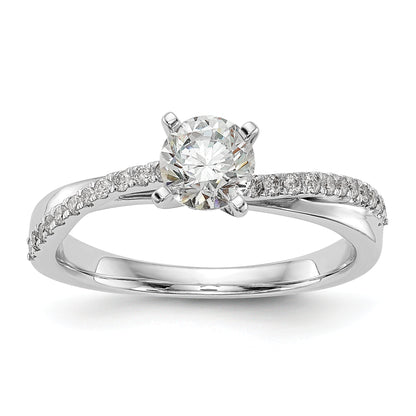 14k White Gold 1/8 Ct. Lab Grown Diamond VS/SI+ G+ Peg Set Engagement Ring