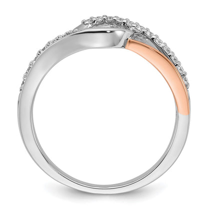 14k Two-Tone Rose and White Gold 1/5 Ct. Lab Grown Diamond VS/SI Peg Set Engagement Ring