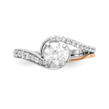 14k Two-Tone Rose and White Gold 1/5 Ct. Lab Grown Diamond VS/SI Peg Set Engagement Ring