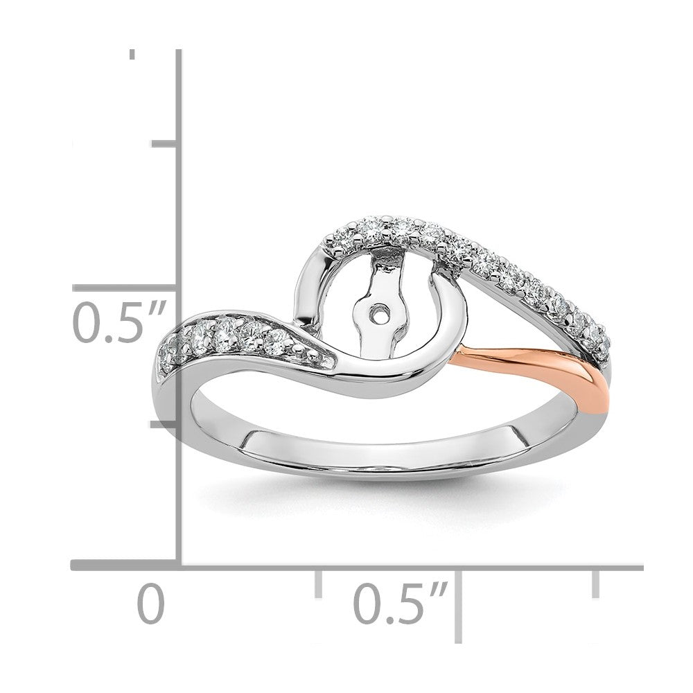 14k Two-Tone Rose and White Gold 1/5 Ct. Lab Grown Diamond VS/SI Peg Set Engagement Ring