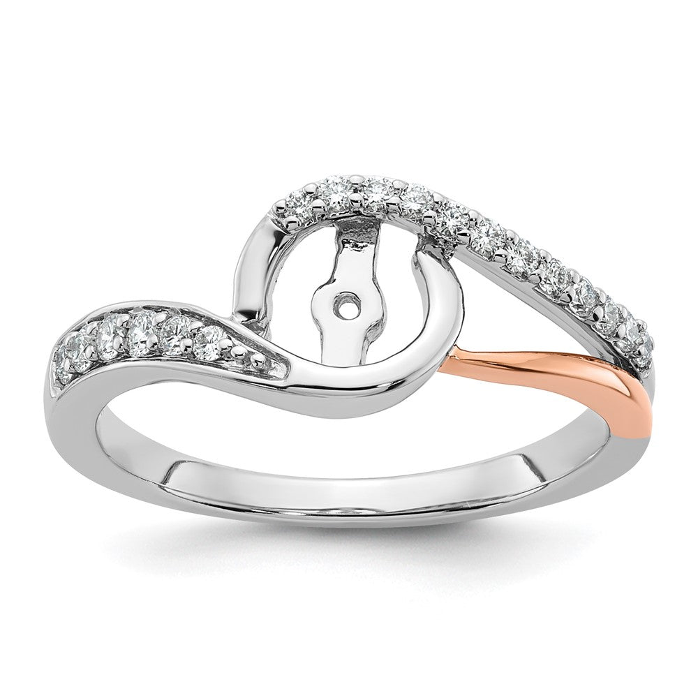 14k Two-Tone Rose and White Gold 1/5 Ct. Lab Grown Diamond VS/SI Peg Set Engagement Ring