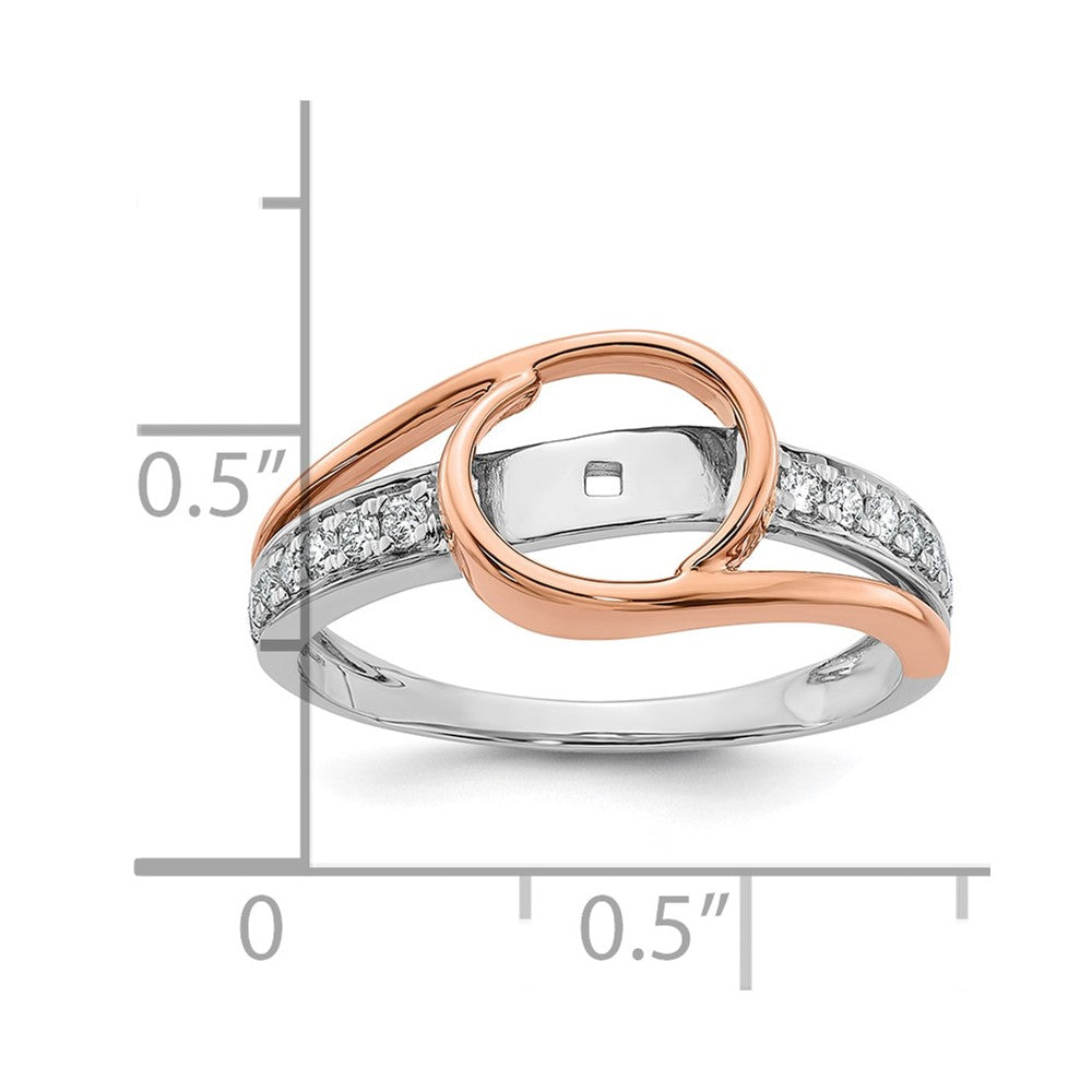 14k Two-Tone Rose and White Gold 1/6 Ct. Lab Grown Diamond VS/SI Peg Set Engagement Ring