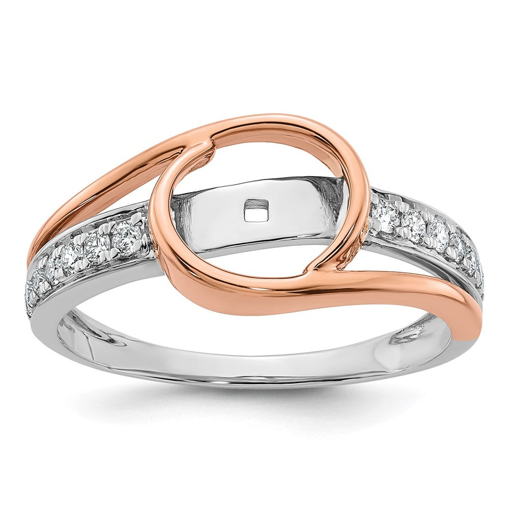 14k Two-Tone Rose and White Gold 1/6 Ct. Lab Grown Diamond VS/SI Peg Set Engagement Ring