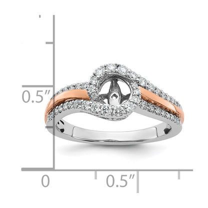 0.40ct. CZ Solid Real 14k Two-tone Peg Set By-Pass Engagement Ring