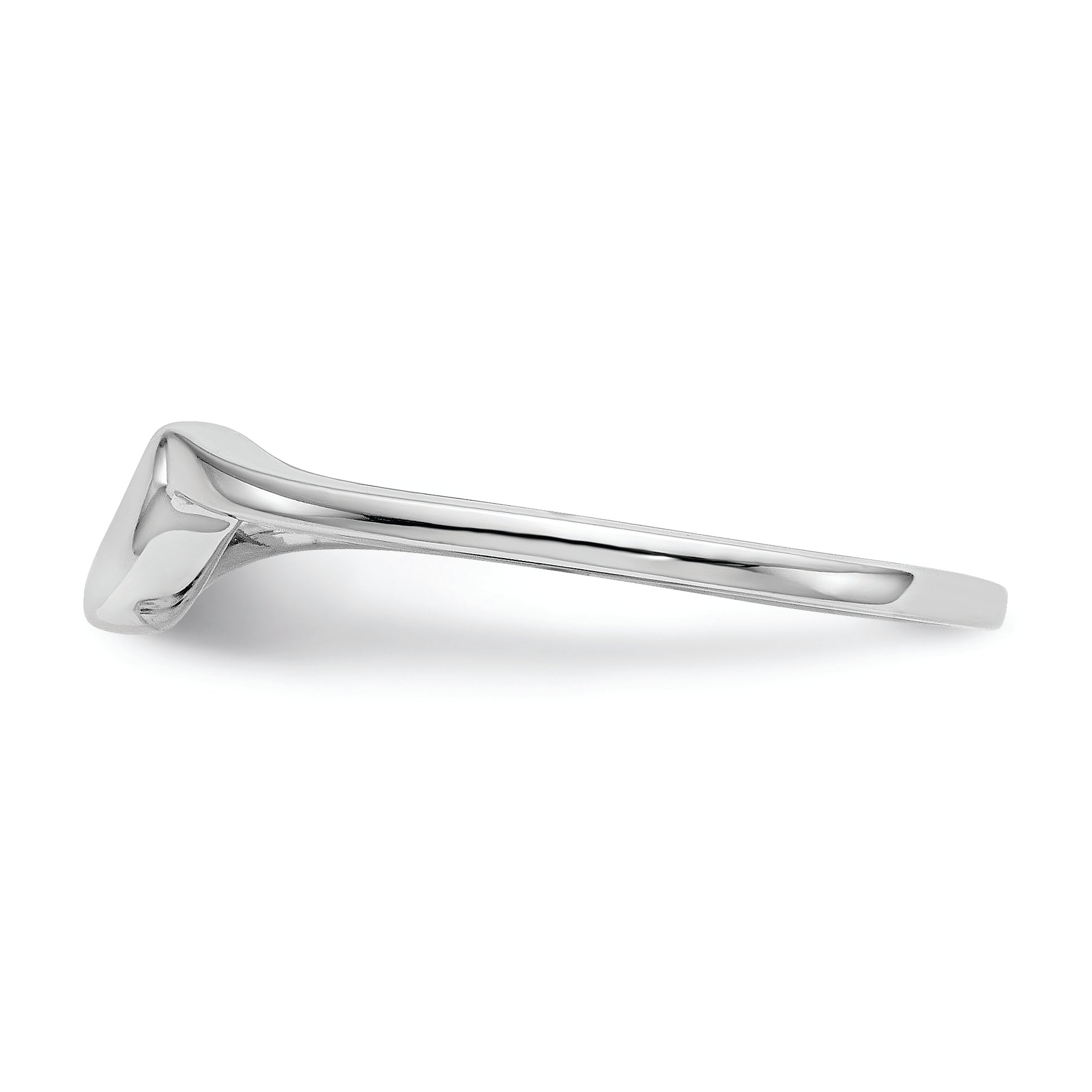 14K White Gold Polished Contoured Wedding Band