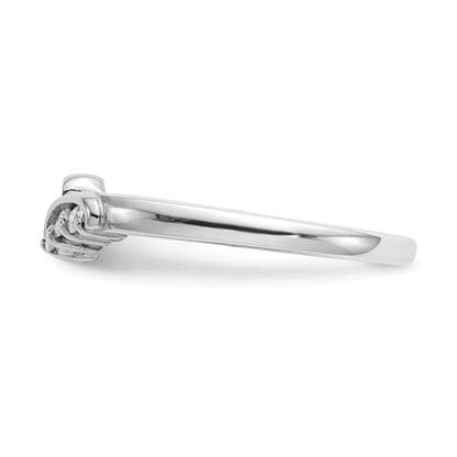 14k White Gold Peg Set Simulated Diamond By Pass Engagement Ring