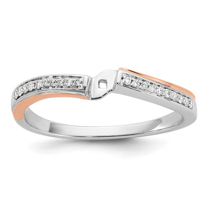 14k Two tone Peg Set Simulated Diamond By Pass Engagement Ring