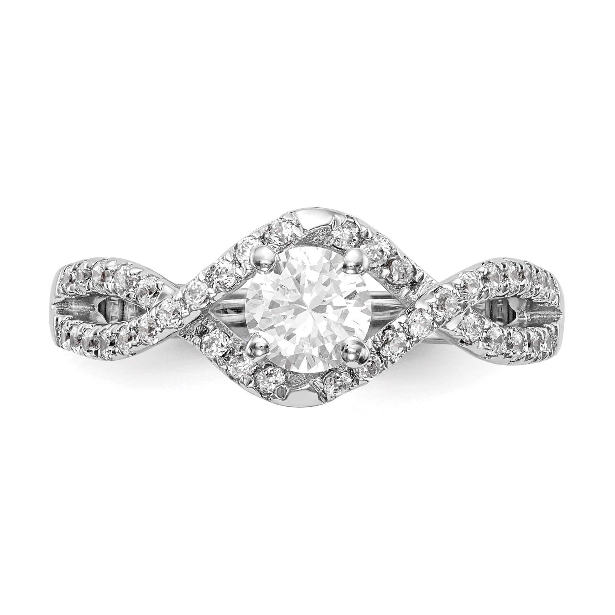 14K White Gold Lab Grown Diamond VS/SI FGH Round Engagement Ring