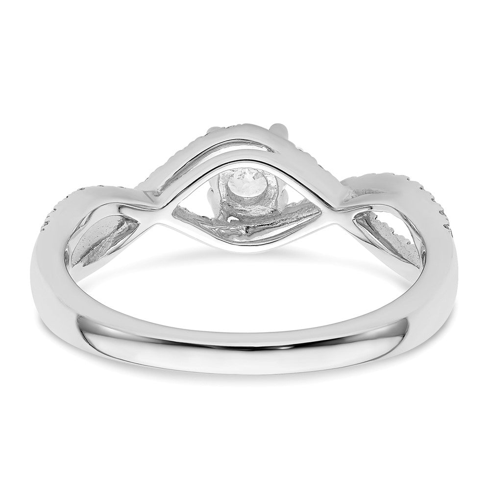 0.75ct. CZ Solid Real 14k White Gold Round Criss-Cross Engagement Ring