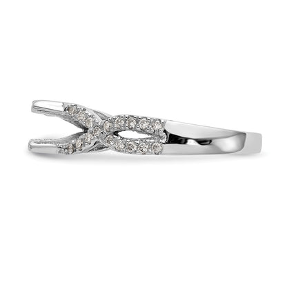 1.00ct. CZ Solid Real 14k White Gold Round Criss-Cross Engagement Ring