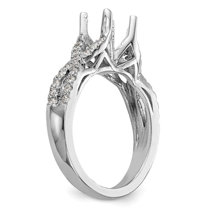 1.00ct. CZ Solid Real 14k White Gold Round Criss-Cross Engagement Ring