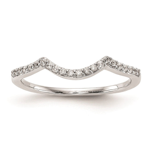 14k White Gold Real Diamond Wedding Band