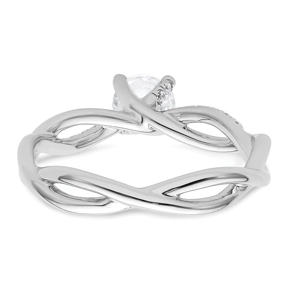 14k White Gold 5/8 Ct. Lab Grown Diamond VS/SI+ G+ Round Complete Bypass Engagment Ring