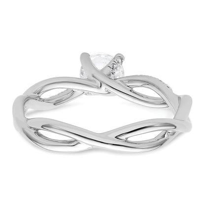 14k White Gold 5/8 Ct. Lab Grown Diamond VS/SI+ G+ Round Complete Bypass Engagment Ring