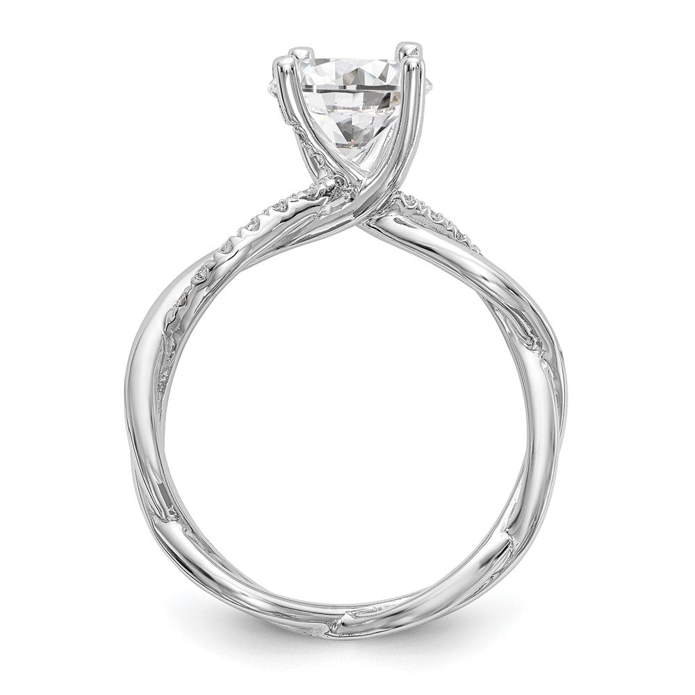 14k White Gold 1/5 Ct. Lab Grown Diamond VS/SI+ G+ 3/4 Ct. Center Round Bypass Engagement Ring