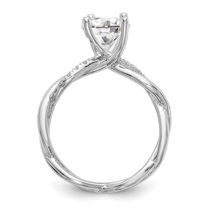 14k White Gold 1/5 Ct. Lab Grown Diamond VS/SI+ G+ 3/4 Ct. Center Round Bypass Engagement Ring