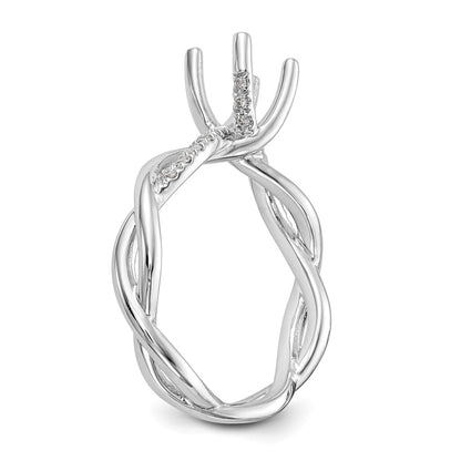 14k White Gold 1/5 Ct. Lab Grown Diamond VS/SI+ G+ 3/4 Ct. Center Round Bypass Engagement Ring