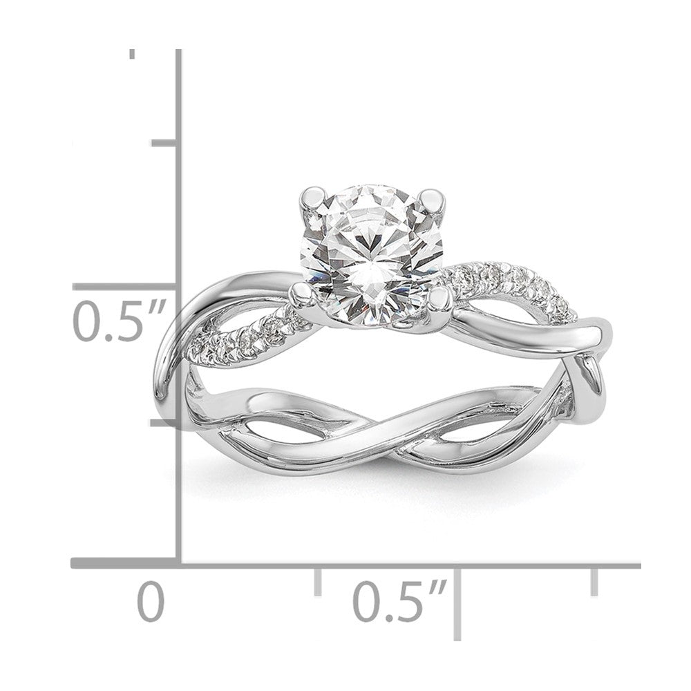 14k White Gold 1/4 Ct. Lab Grown Diamond VS/SI+ G+ 1 Ct. Center Round Bypass Engagement Ring