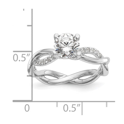 14k White Gold 1/4 Ct. Lab Grown Diamond VS/SI+ G+ 1 Ct. Center Round Bypass Engagement Ring