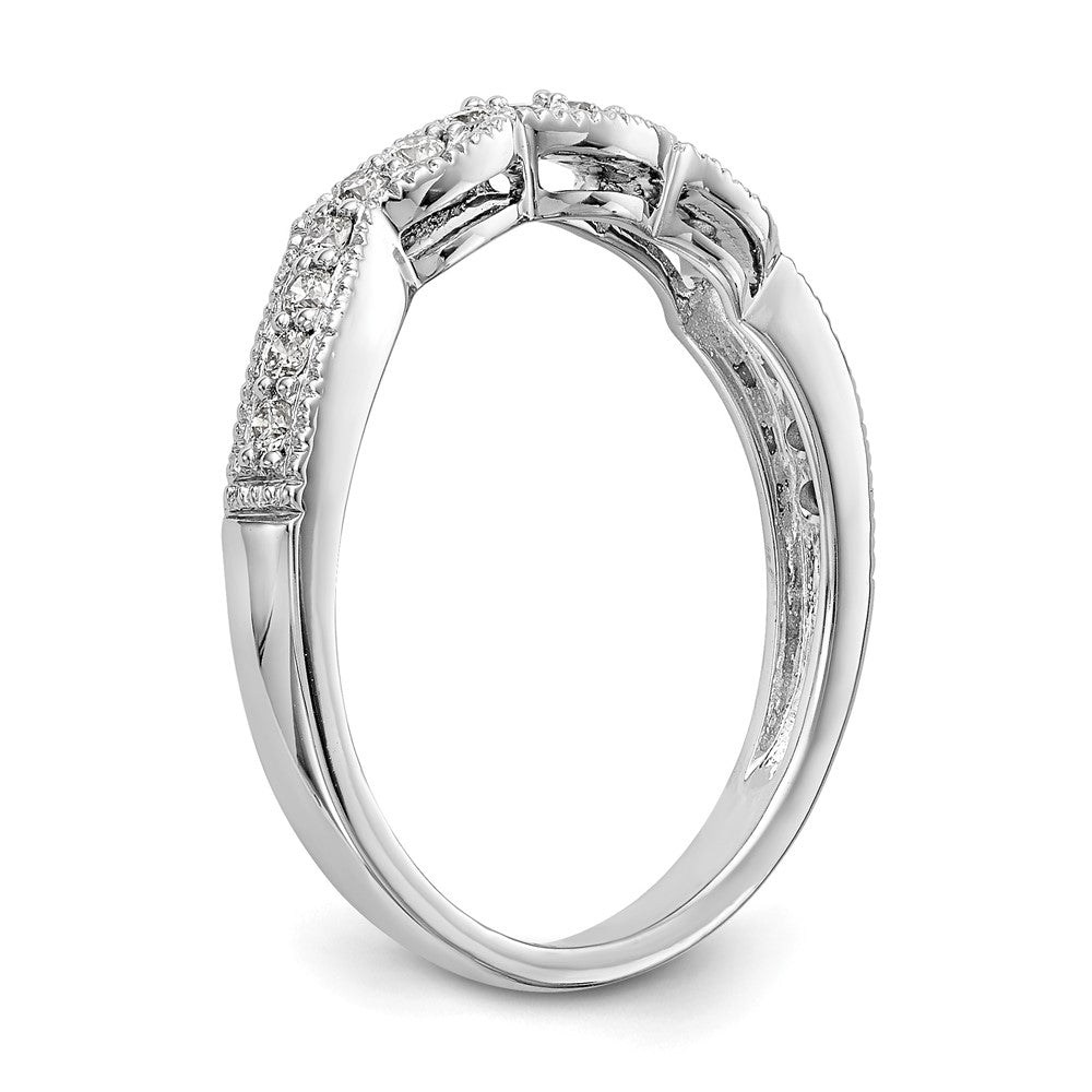 14K White Gold True Origin 1/4 Carat Lab Grown Diamond Vs D E F Wedding Band