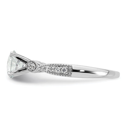14K White Gold True Origin 1/6 Carat Lab Grown Diamond Vs D E F Semi Mount Round Engagement Ring