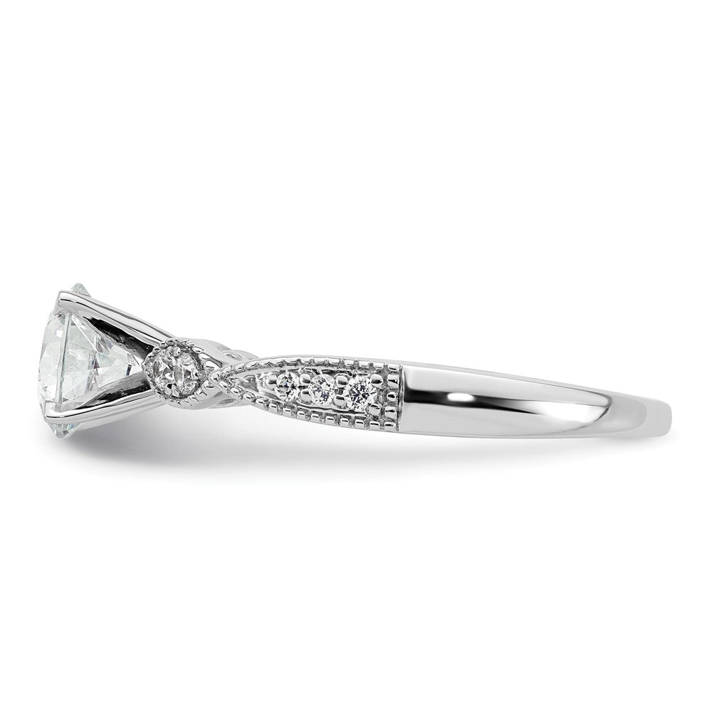 14K White Gold True Origin 1/6 Carat Lab Grown Diamond Vs D E F Semi Mount Round Engagement Ring