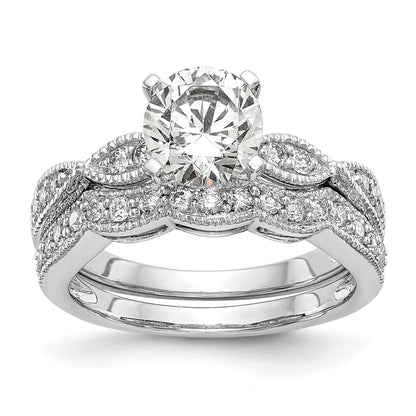 14K White Gold True Origin 1/6 Carat Lab Grown Diamond Vs D E F Semi Mount Round Engagement Ring