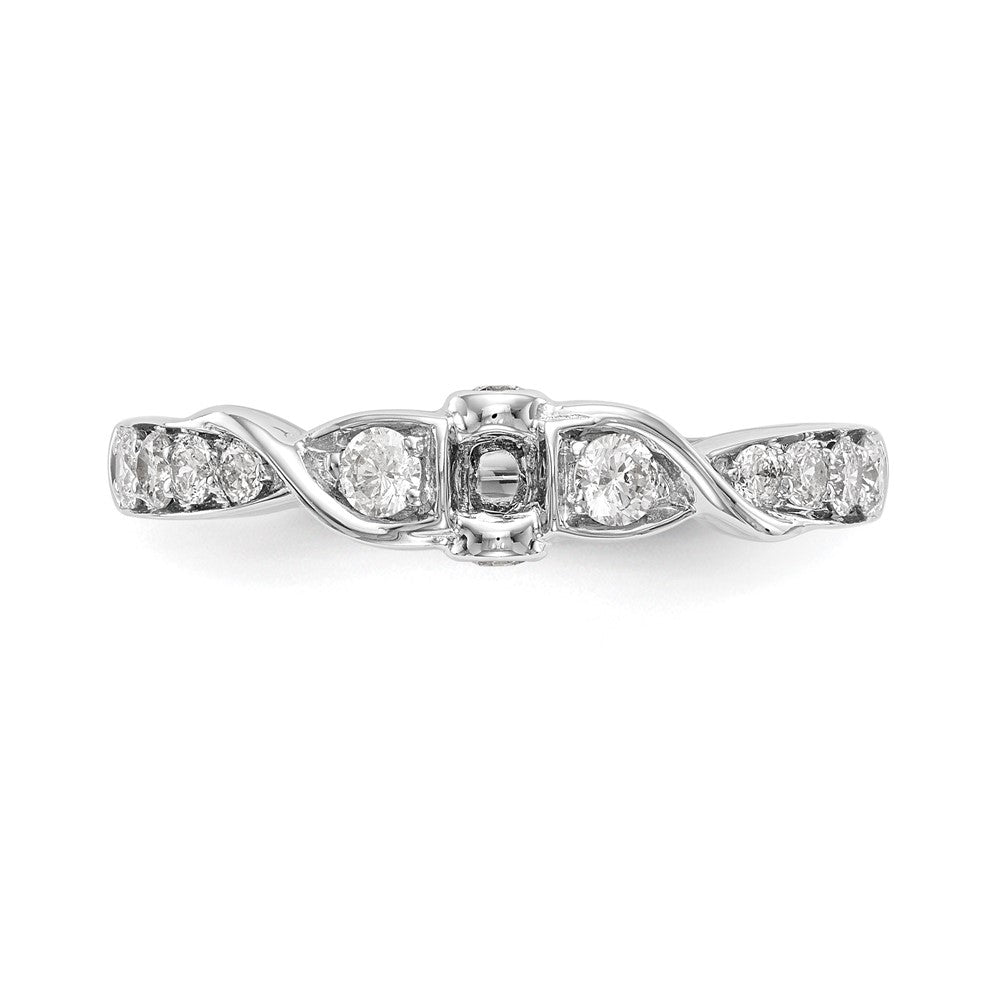14K White Gold Lab Grown Diamond VS/SI FGH Peg Set Semi-mount Engagement Ring