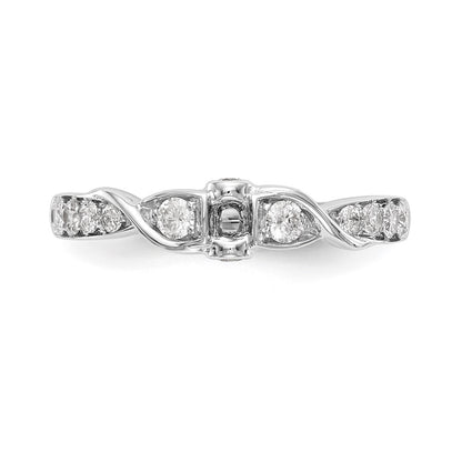 14K White Gold Lab Grown Diamond VS/SI FGH Peg Set Semi-mount Engagement Ring