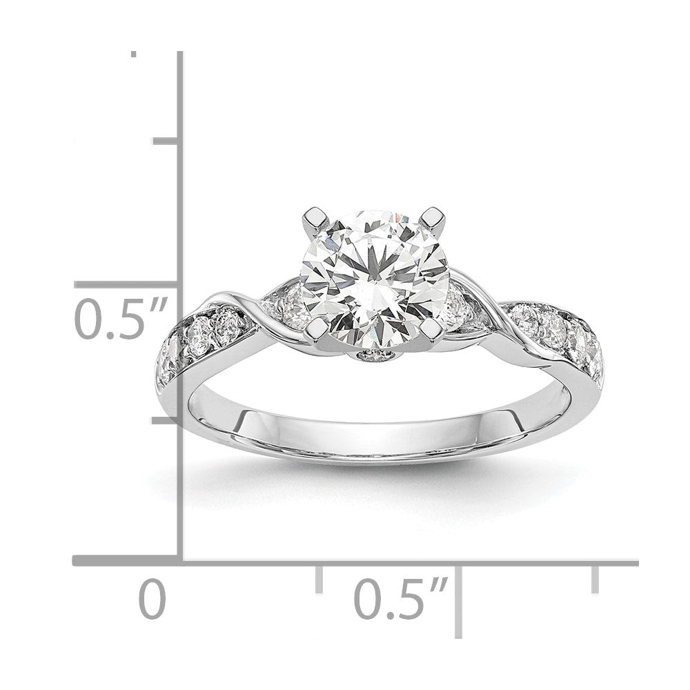 14K White Gold Lab Grown Diamond VS/SI FGH Peg Set Semi-mount Engagement Ring