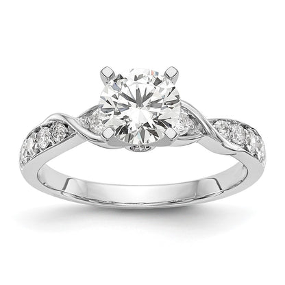 14K White Gold Lab Grown Diamond VS/SI FGH Peg Set Semi-mount Engagement Ring
