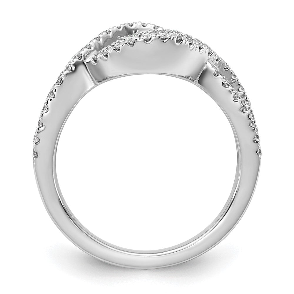 14k White Gold 1/2 Ct. Lab Grown Diamond VS/SI+ G+ Criss Cross Peg Set Engagement Ring