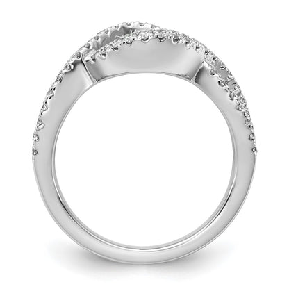 14k White Gold 1/2 Ct. Lab Grown Diamond VS/SI+ G+ Criss Cross Peg Set Engagement Ring