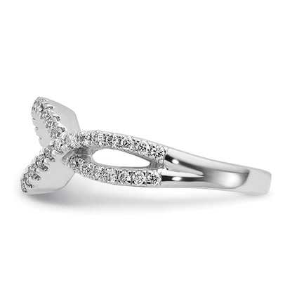14k White Gold 1/2 Ct. Lab Grown Diamond VS/SI+ G+ Criss Cross Peg Set Engagement Ring
