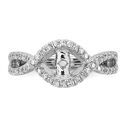 14k White Gold 1/2 Ct. Lab Grown Diamond VS/SI+ G+ Criss Cross Peg Set Engagement Ring