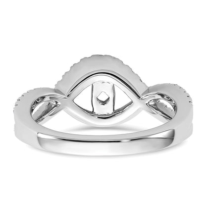 14k White Gold 1/2 Ct. Lab Grown Diamond VS/SI+ G+ Criss Cross Peg Set Engagement Ring