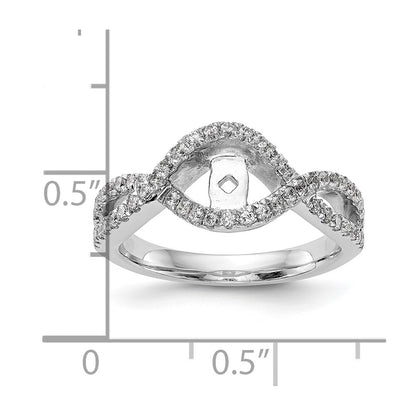 14k White Gold 1/2 Ct. Lab Grown Diamond VS/SI+ G+ Criss Cross Peg Set Engagement Ring