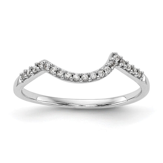 14k White Gold Real Diamond Wedding Band