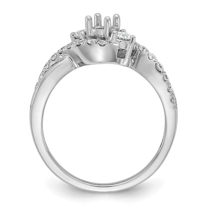 14k White Gold 5/8 Ct. Lab Grown Diamond VS/SI+ G+ Round Criss Cross Engagement Ring