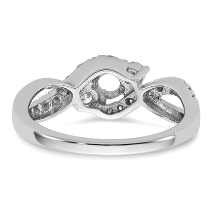 14k White Gold Simulated Diamond Criss Cross Engagement Ring