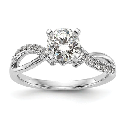 14k White Gold 1/6 Ct. Lab Grown Diamond VS/SI+ G+ Peg Set Engagment Ring