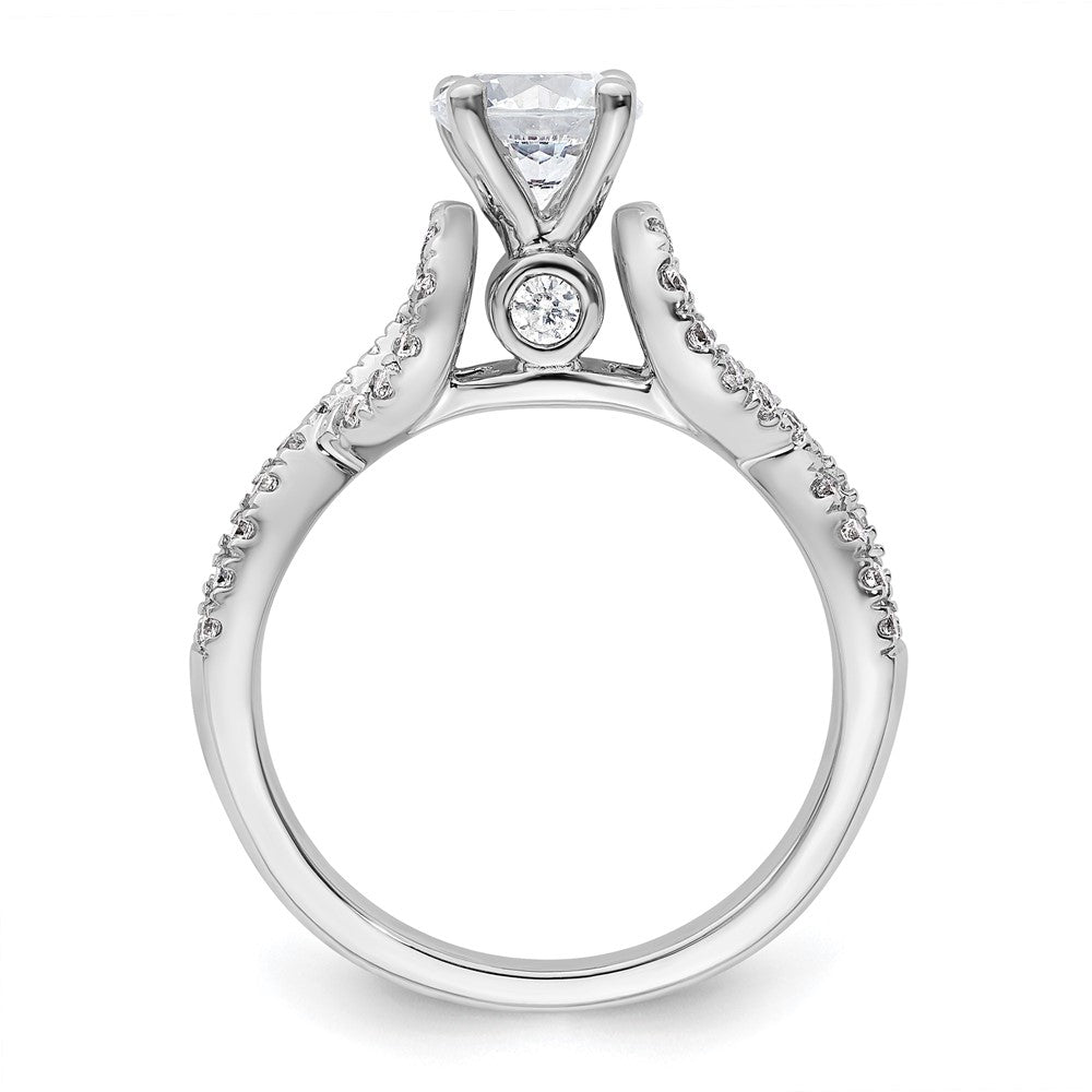 14k White Gold Simulated Diamond Infinity Engagement Ring
